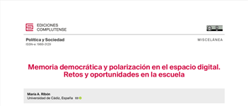 Memoria democrática y polarización en el espacio digital. Política y Sociedad